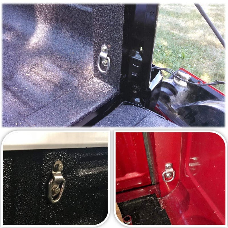 LE KAPMOZ D Rings Tie Down Anchors Hooks for Trailer Truck Bed Bracket Enclosed Points Pickup Camper Surface Mount D-Ring 1/4" Heavy Duty 6 Pack w/ 7200 Pound Capacity - Image 2